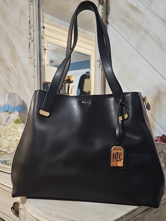 Lauren Ralph Lauren Handbags - Ralph Lauren Guilford Tote Bag Black And Taupe